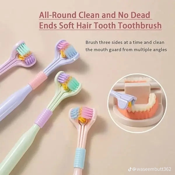 Three Sided Toothbrush Soft Bristles
